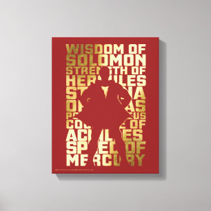 SHAZAM!   Abilities Golden Typography Graphic Canvas Afdruk