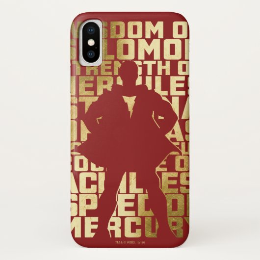 SHAZAM! | Abilities Golden Typography Graphic Case-Mate iPhone Case (Achterkant)