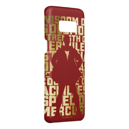 SHAZAM! | Abilities Golden Typography Graphic Case-Mate Samsung Galaxy Hoesje (Achterkant / rechts)