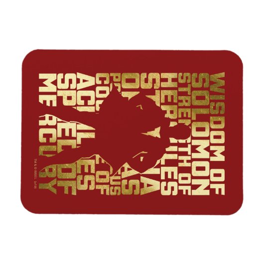 SHAZAM! | Abilities Golden Typography Graphic Magneet (Horizontaal)