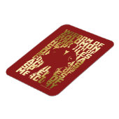 SHAZAM! | Abilities Golden Typography Graphic Magneet (Linkerzijde)