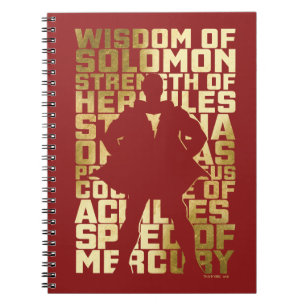 SHAZAM!   Abilities Golden Typography Graphic Notitieboek