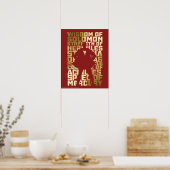 SHAZAM! | Abilities Golden Typography Graphic Poster (Keuken)