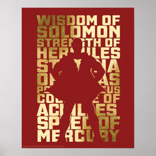 SHAZAM! | Abilities Golden Typography Graphic Poster (Voorkant)