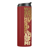 SHAZAM! | Abilities Golden Typography Graphic Thermosbeker (Gedraaid links)