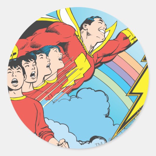 SHAZAM/Billy Batson Ronde Sticker (Voorkant)