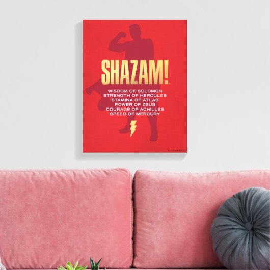 SHAZAM! Furie van de Goden | Flexibel silhouette Canvas Afdruk (Insitu (Woonkamer))
