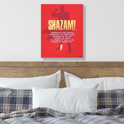 SHAZAM! Furie van de Goden | Flexibel silhouette Canvas Afdruk (Insitu (Slaapkamer))