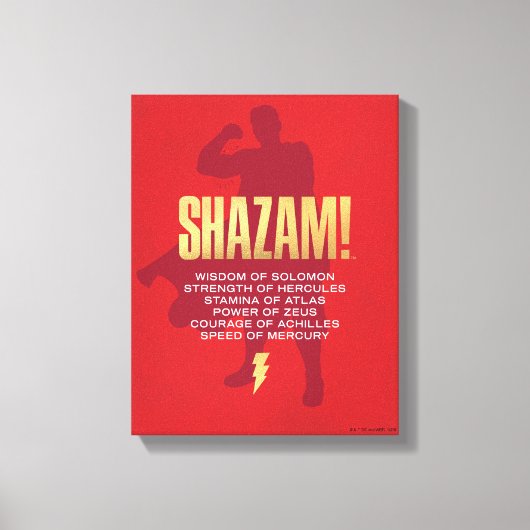 SHAZAM! Furie van de Goden | Flexibel silhouette Canvas Afdruk (Voorkant)