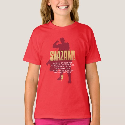 SHAZAM! Furie van de Goden | Flexibel silhouette T-shirt (Voorkant)