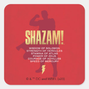 SHAZAM! Furie van de Goden   Flexibel silhouette Vierkante Sticker