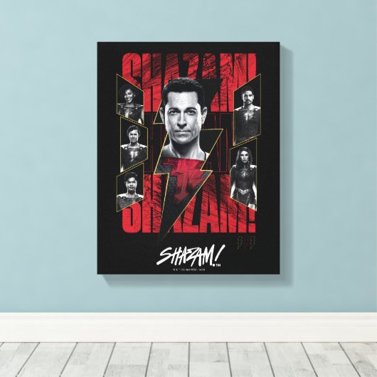 SHAZAM! Furie van de Goden | Groep SHAZAMily Canvas Afdruk (Insitu (Houten vloer))