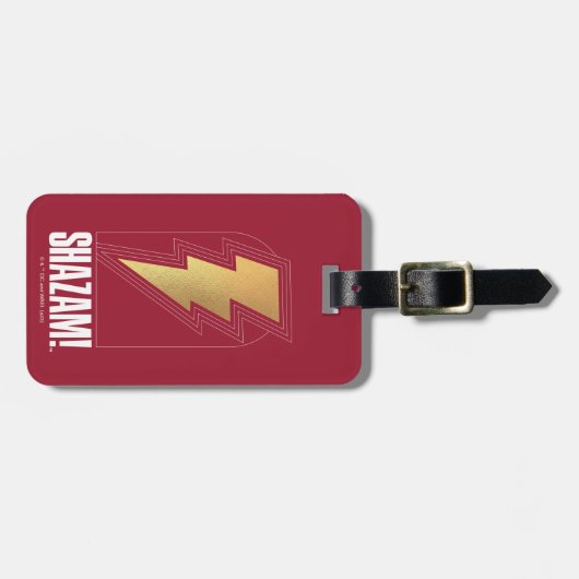 SHAZAM! Furie van de Goden | Lightning Bolt Badge Bagagelabel (Voorkant horizontaal)