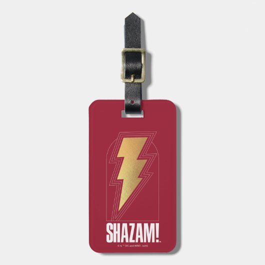 SHAZAM! Furie van de Goden | Lightning Bolt Badge Bagagelabel (Voorkant verticaal)