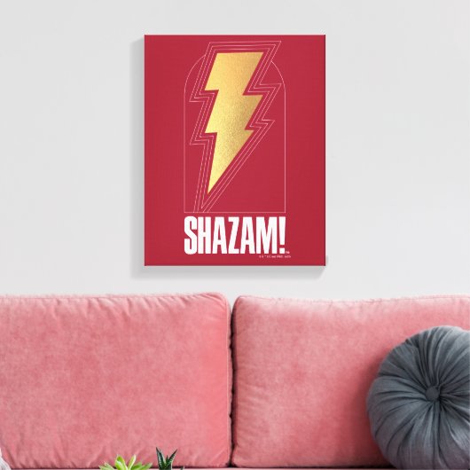 SHAZAM! Furie van de Goden | Lightning Bolt Badge Canvas Afdruk (Insitu (Woonkamer))