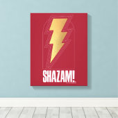SHAZAM! Furie van de Goden | Lightning Bolt Badge Canvas Afdruk (Insitu (Houten vloer))