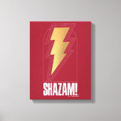 SHAZAM! Furie van de Goden | Lightning Bolt Badge Canvas Afdruk (Voorkant)