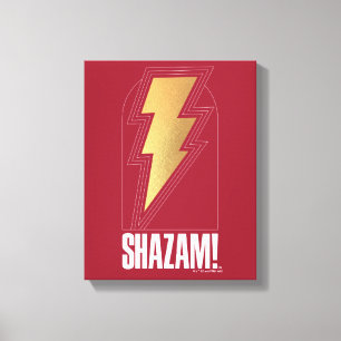 SHAZAM! Furie van de Goden   Lightning Bolt Badge Canvas Afdruk