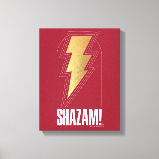 SHAZAM! Furie van de Goden | Lightning Bolt Badge Canvas Afdruk (Voorkant)