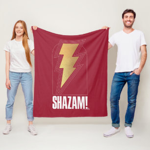 SHAZAM! Furie van de Goden   Lightning Bolt Badge Fleece Deken