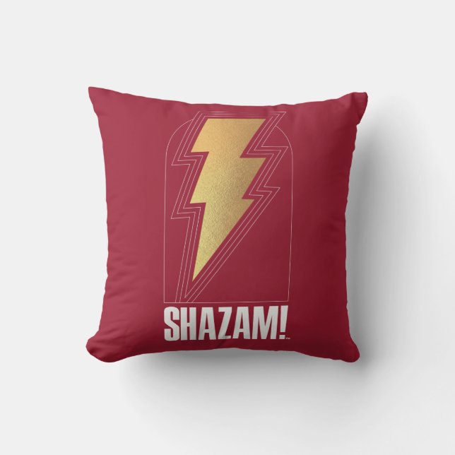 SHAZAM! Furie van de Goden | Lightning Bolt Badge Kussen (Voorkant)