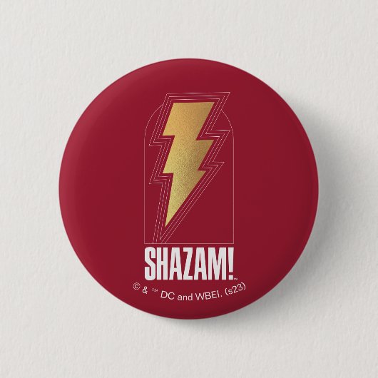 SHAZAM! Furie van de Goden | Lightning Bolt Badge Ronde Button 5,7 Cm (Voorkant)