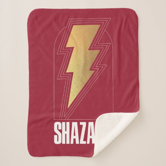 SHAZAM! Furie van de Goden | Lightning Bolt Badge Sherpa Deken (Voorkant)