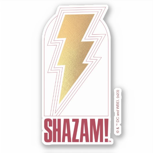 SHAZAM! Furie van de Goden | Lightning Bolt Badge Sticker (Voorkant)
