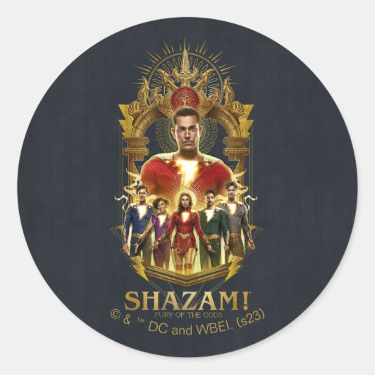 SHAZAM! Furie van de Goden |  Lijst SHAZAMily Ronde Sticker (Voorkant)