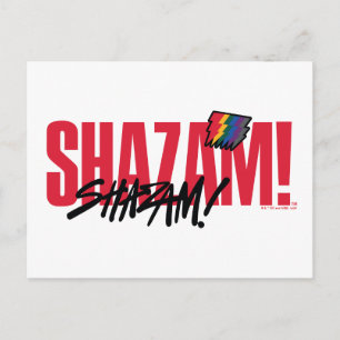 SHAZAM! Furie van de Goden   Logo regenboogbouten Briefkaart