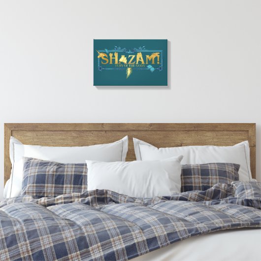 SHAZAM! Furie van de Goden | Mythische Logo Canvas Afdruk (Insitu (Slaapkamer))