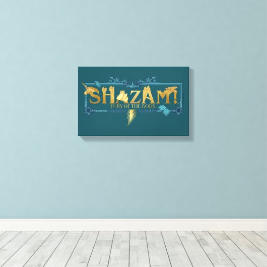 SHAZAM! Furie van de Goden | Mythische Logo Canvas Afdruk (Insitu (Houten vloer))