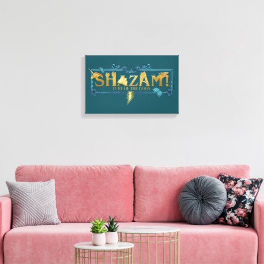 SHAZAM! Furie van de Goden | Mythische Logo Canvas Afdruk (Insitu (Woonkamer))