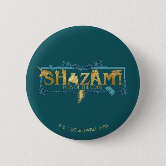 SHAZAM! Furie van de Goden | Mythische Logo Ronde Button 5,7 Cm (Voorkant)