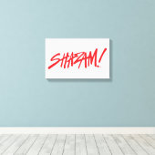 SHAZAM! Furie van de Goden | Rode Logo Canvas Afdruk (Insitu (Houten vloer))