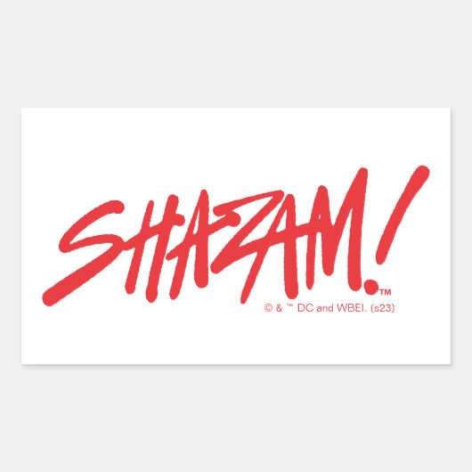 SHAZAM! Furie van de Goden | Rode Logo Rechthoekige Sticker (Voorkant)