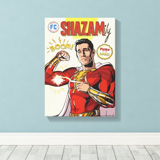 SHAZAM! Furie van de Goden | SHAZAMily Comic Hoesj Canvas Afdruk (Insitu (Houten vloer))