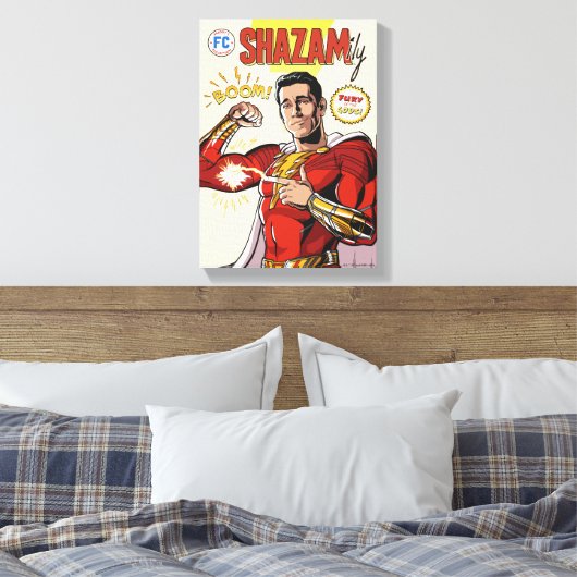 SHAZAM! Furie van de Goden | SHAZAMily Comic Hoesj Canvas Afdruk (Insitu (Slaapkamer))