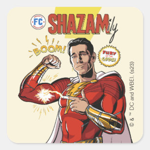 SHAZAM! Furie van de Goden   SHAZAMily Comic Hoesj Vierkante Sticker