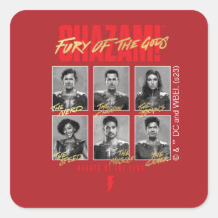 SHAZAM! Furie van de Goden   SHAZAMily Yearbook Vierkante Sticker