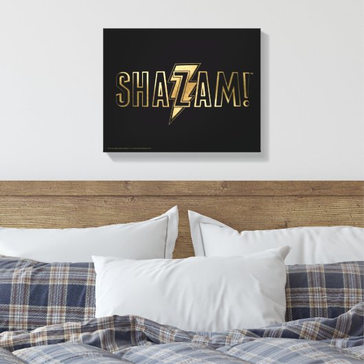 SHAZAM! | Goud Logo Canvas Afdruk (Insitu (Slaapkamer))