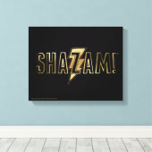 SHAZAM! | Goud Logo Canvas Afdruk (Insitu (Houten vloer))