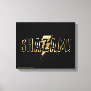 SHAZAM!   Goud Logo Canvas Afdruk