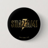 SHAZAM! | Goud Logo Ronde Button 5,7 Cm (Voorkant)
