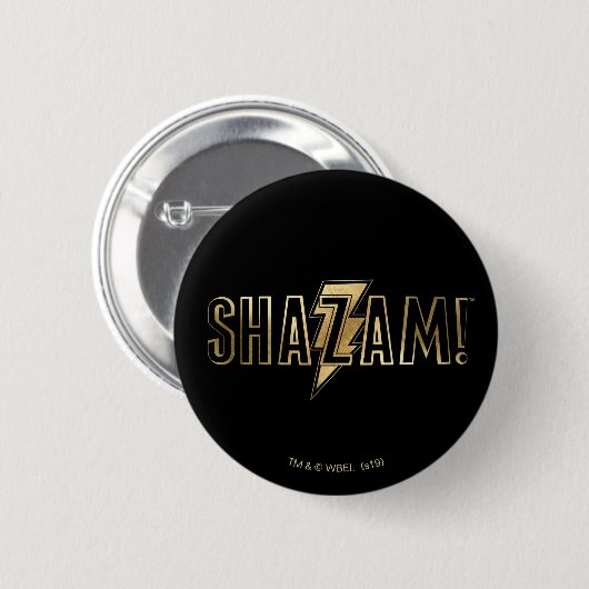 SHAZAM! | Goud Logo Ronde Button 5,7 Cm (Voorkant /achterkant)