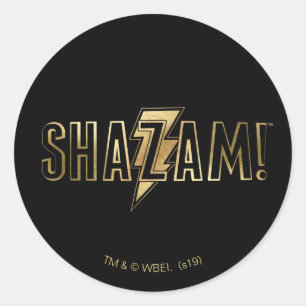 SHAZAM!   Goud Logo Ronde Sticker