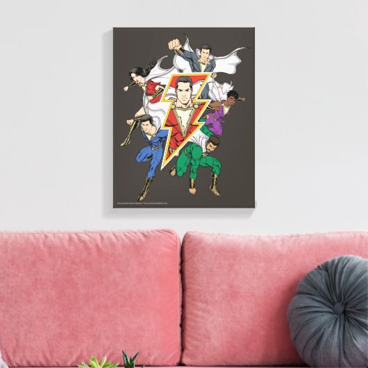 SHAZAM! | Grafische weergave van de Shazam-familie Canvas Afdruk (Insitu (Woonkamer))