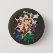SHAZAM! | Grafische weergave van de Shazam-familie Ronde Button 5,7 Cm (Voorkant)