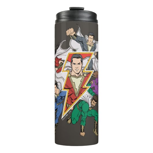 SHAZAM! | Grafische weergave van de Shazam-familie Thermosbeker (Voorkant)