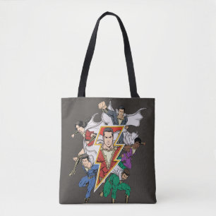 SHAZAM! Grafische weergave van de Shazam-familie Tote Bag